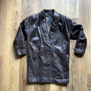 Elegant vintage 90s Brown Leather Women's Jacket